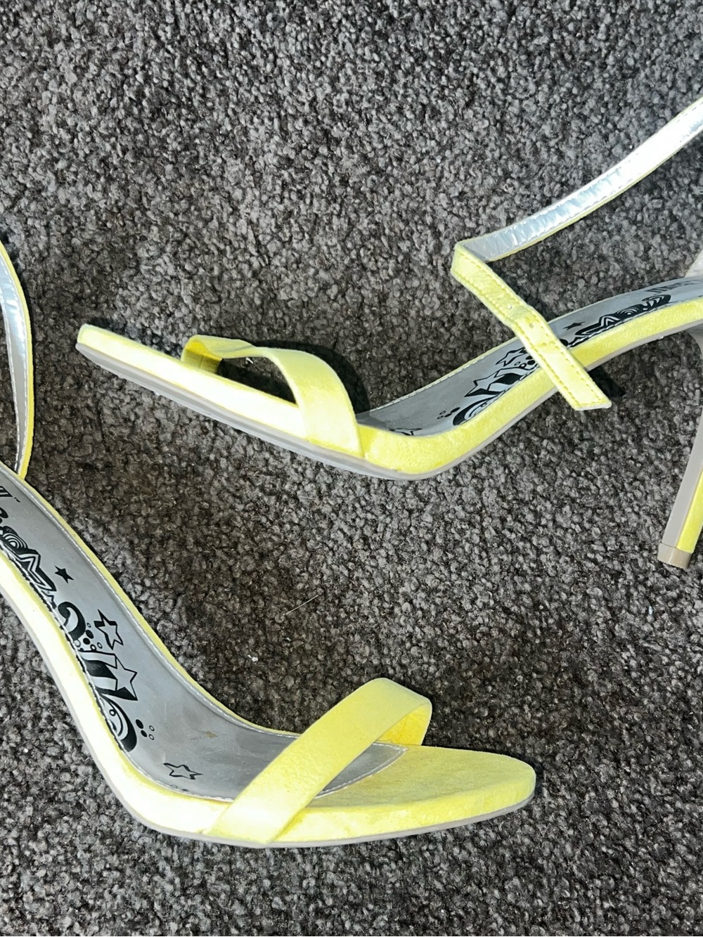 Yellow Strappy High Heel Sandals - Women